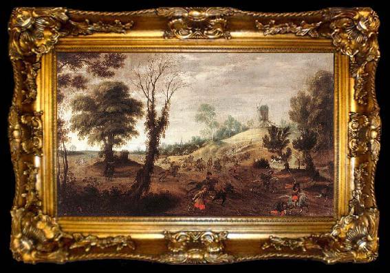 framed  Meulener, Pieter Cavalry Skirmish - Oil on canvas, ta009-2